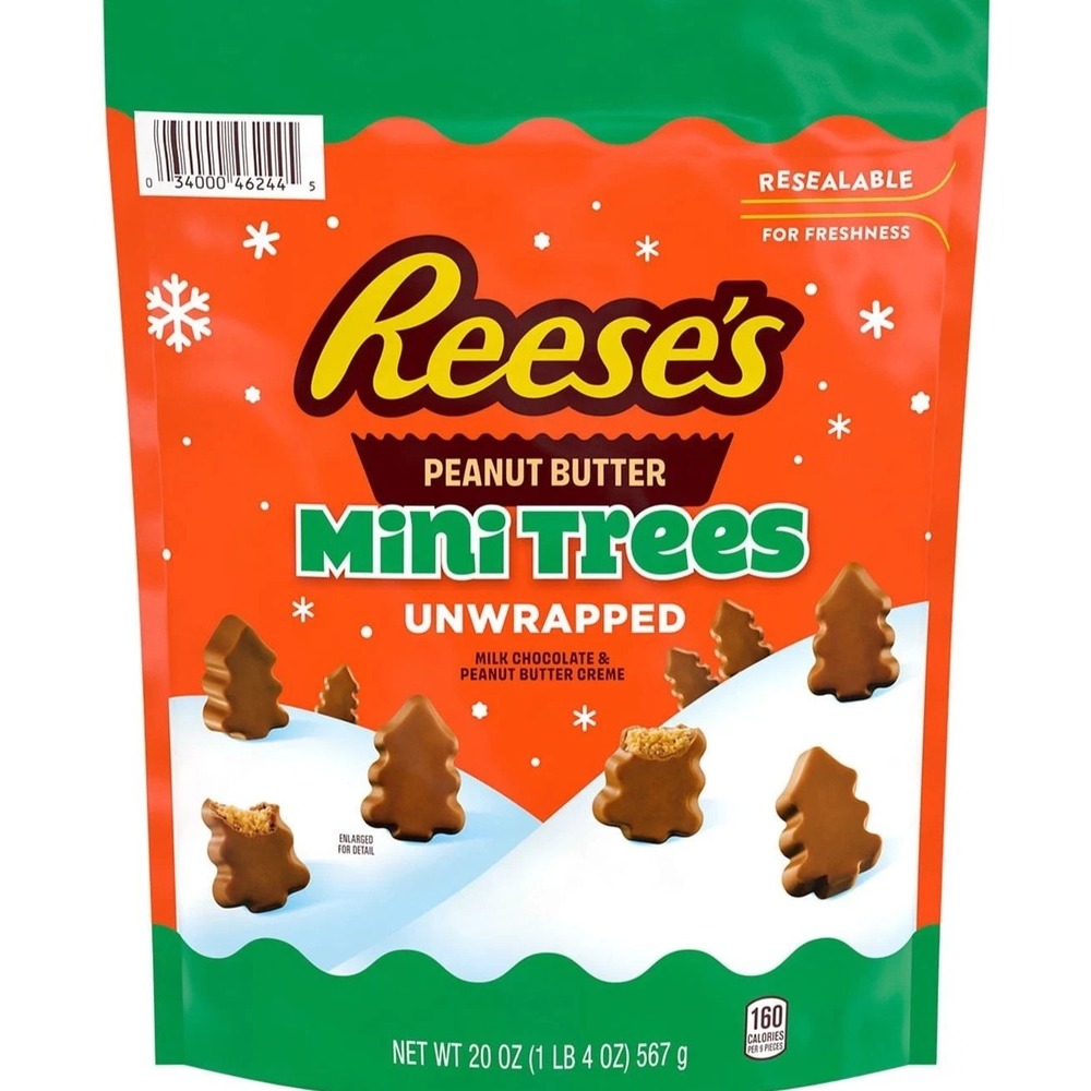 Reese's Unwrapped Mini Trees 20 oz Pouch Milk Chocolate Peanut Butter Holiday